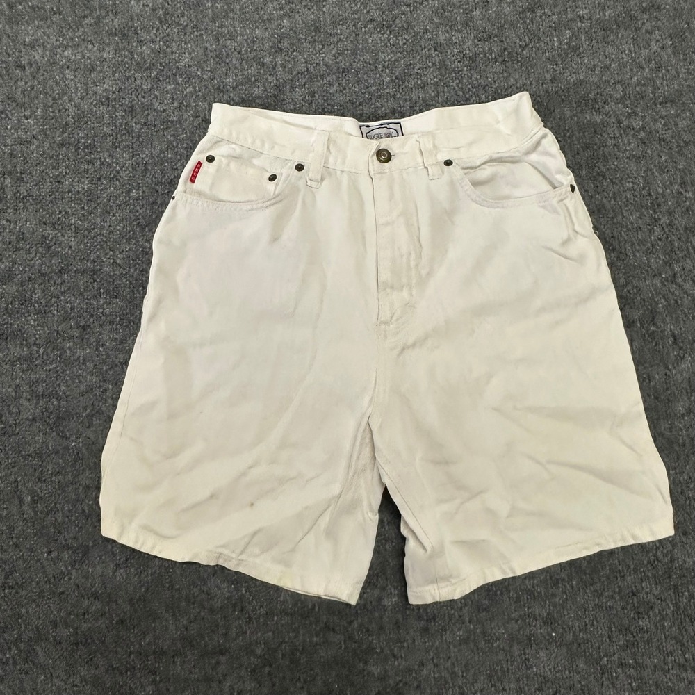 Bugle Boy Denim Shorts Womens Size 10 White High Waisted Cotton Vintage Casual